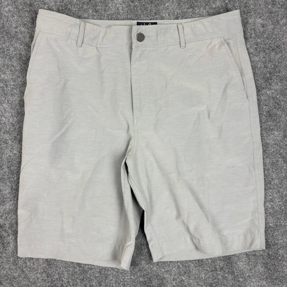Faherty All Day Shorts Mens 33 Light Grey Hybrid Performance Stretch MSC0012
